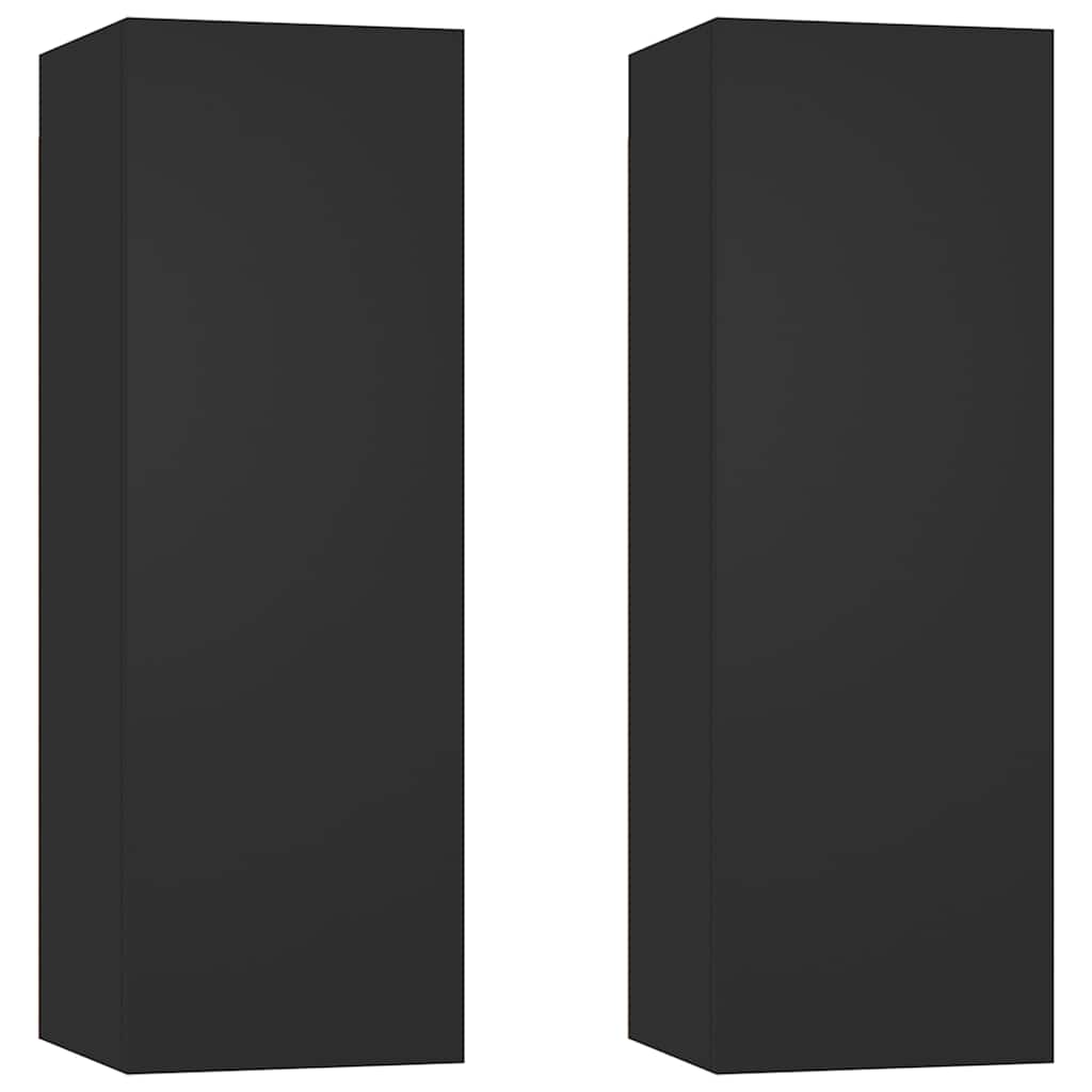 TV-Schränke 2 Stk. Schwarz 30,5x30x90 cm Holzwerkstoff