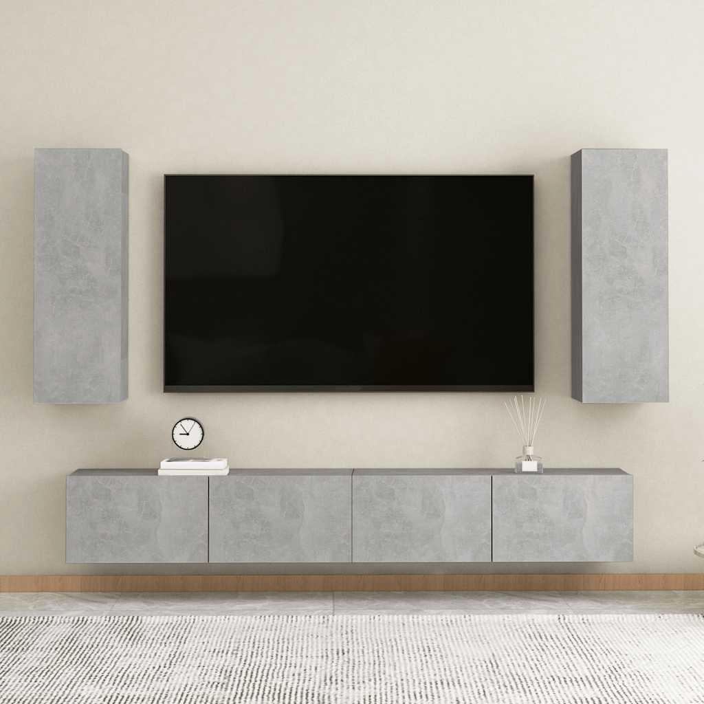 TV-Schrank Betongrau 30,5x30x90 cm Holzwerkstoff