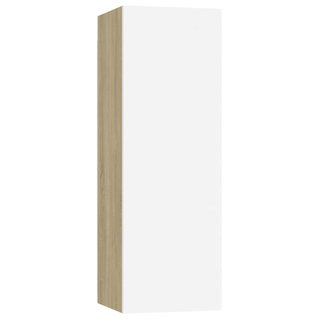 TV-Schrank Weiß Sonoma-Eiche 30,5x30x90 cm Holzwerkstoff