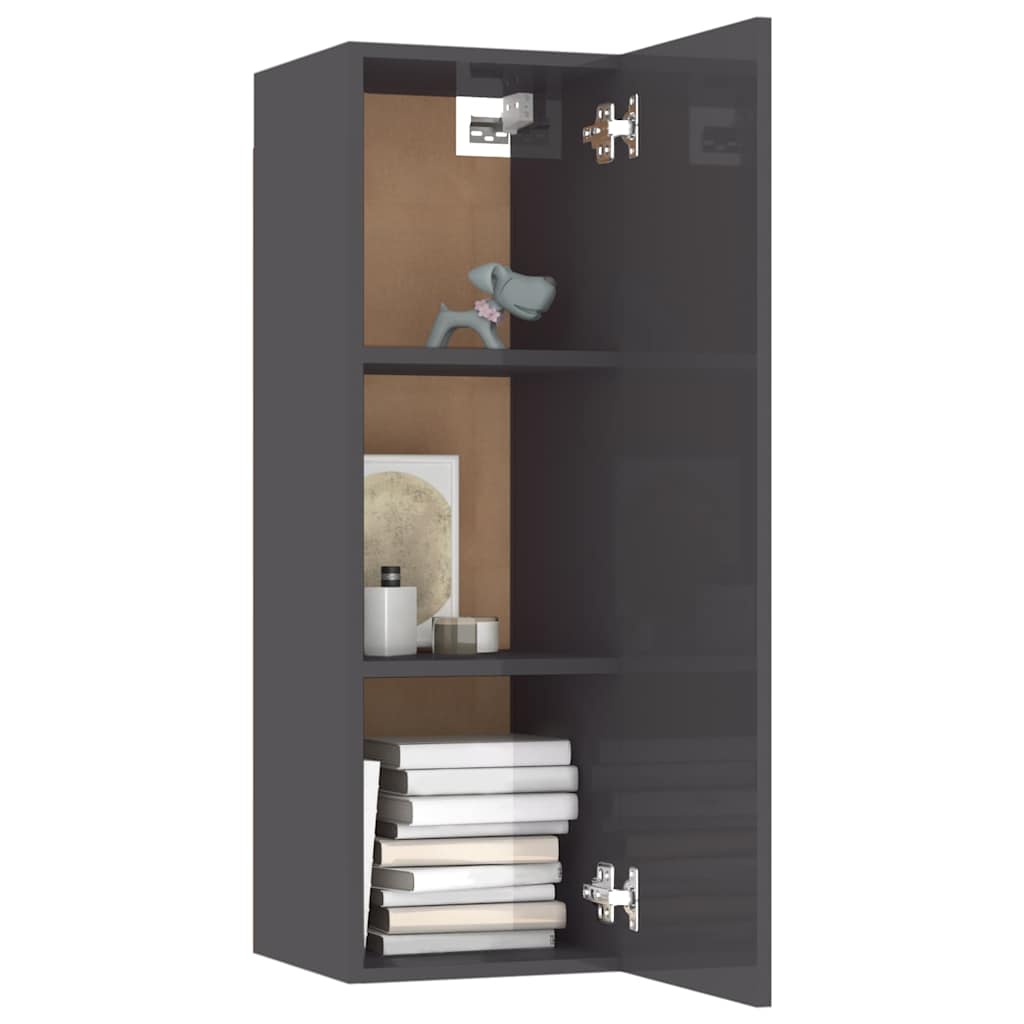 TV-Schrank Hochglanz-Grau 30,5x30x90 cm Holzwerkstoff