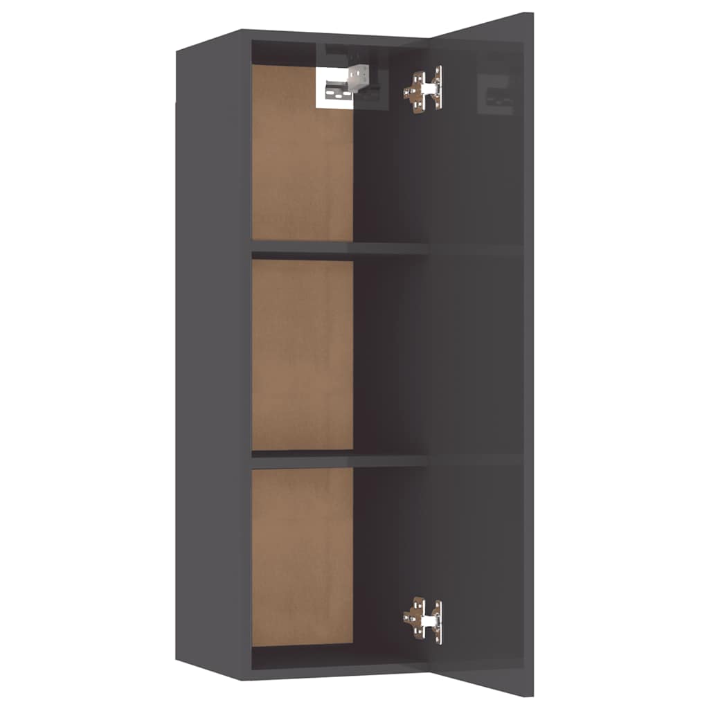TV-Schränke 2 Stk. Hochglanz-Grau 30,5x30x90 cm Holzwerkstoff