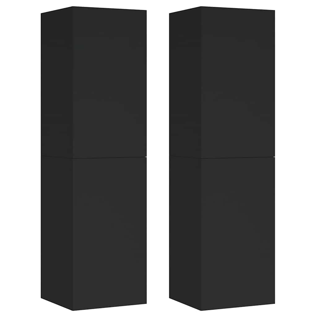 TV-Schränke 2 Stk. Schwarz 30,5x30x110 cm Holzwerkstoff