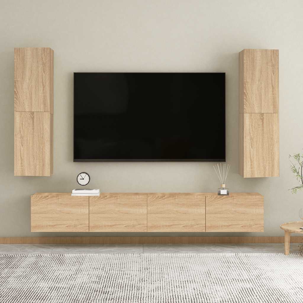 TV-Schränke 2 Stk. Sonoma-Eiche 30,5x30x110 cm Holzwerkstoff