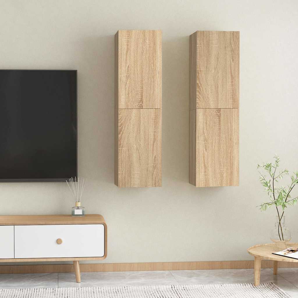 TV-Schränke 2 Stk. Sonoma-Eiche 30,5x30x110 cm Holzwerkstoff