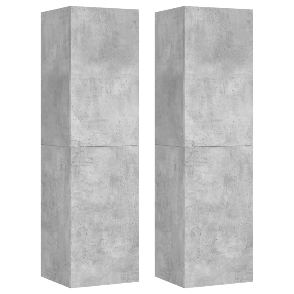 TV-Schränke 2 Stk. Betongrau 30,5x30x110 cm Holzwerkstoff