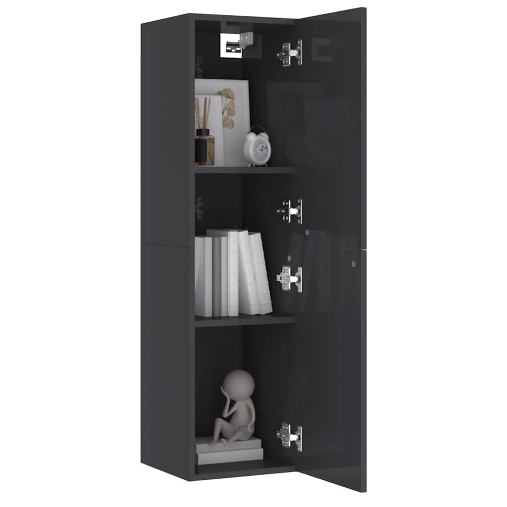 TV-Schrank Hochglanz-Grau 30,5x30x110 cm Holzwerkstoff