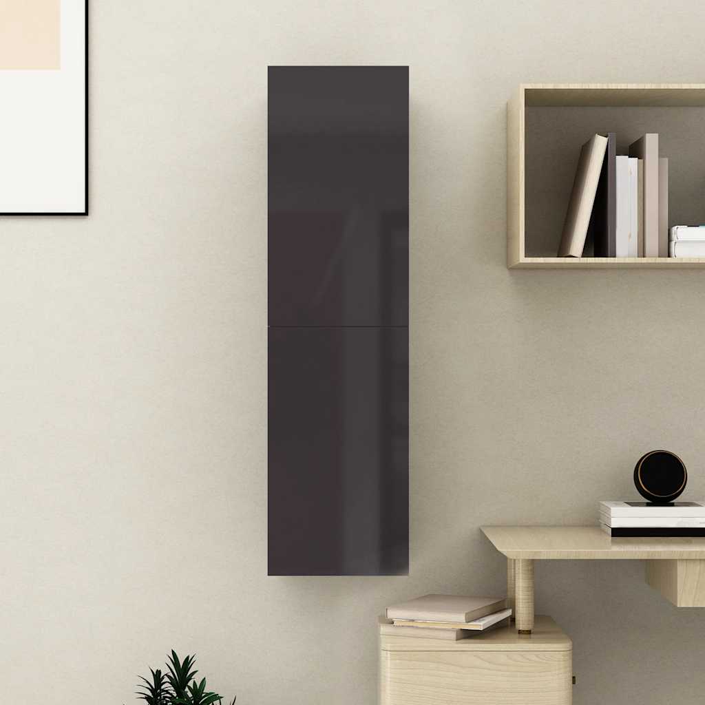 TV-Schrank Hochglanz-Grau 30,5x30x110 cm Holzwerkstoff