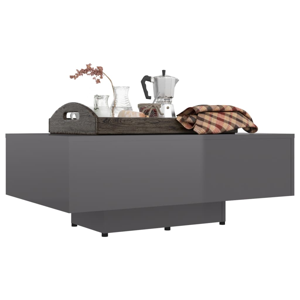 Couchtisch Hochglanz-Grau 85x55x31 cm Holzwerkstoff