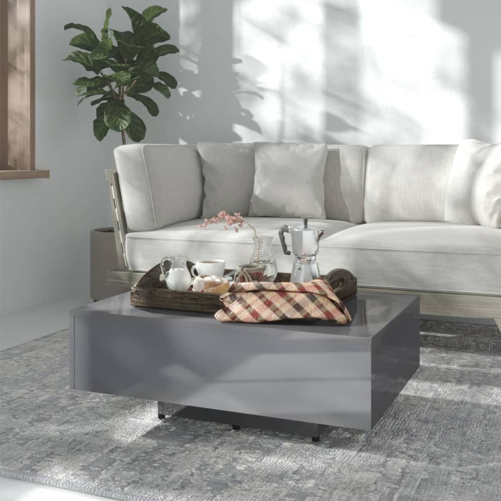 Couchtisch Hochglanz-Grau 85x55x31 cm Holzwerkstoff
