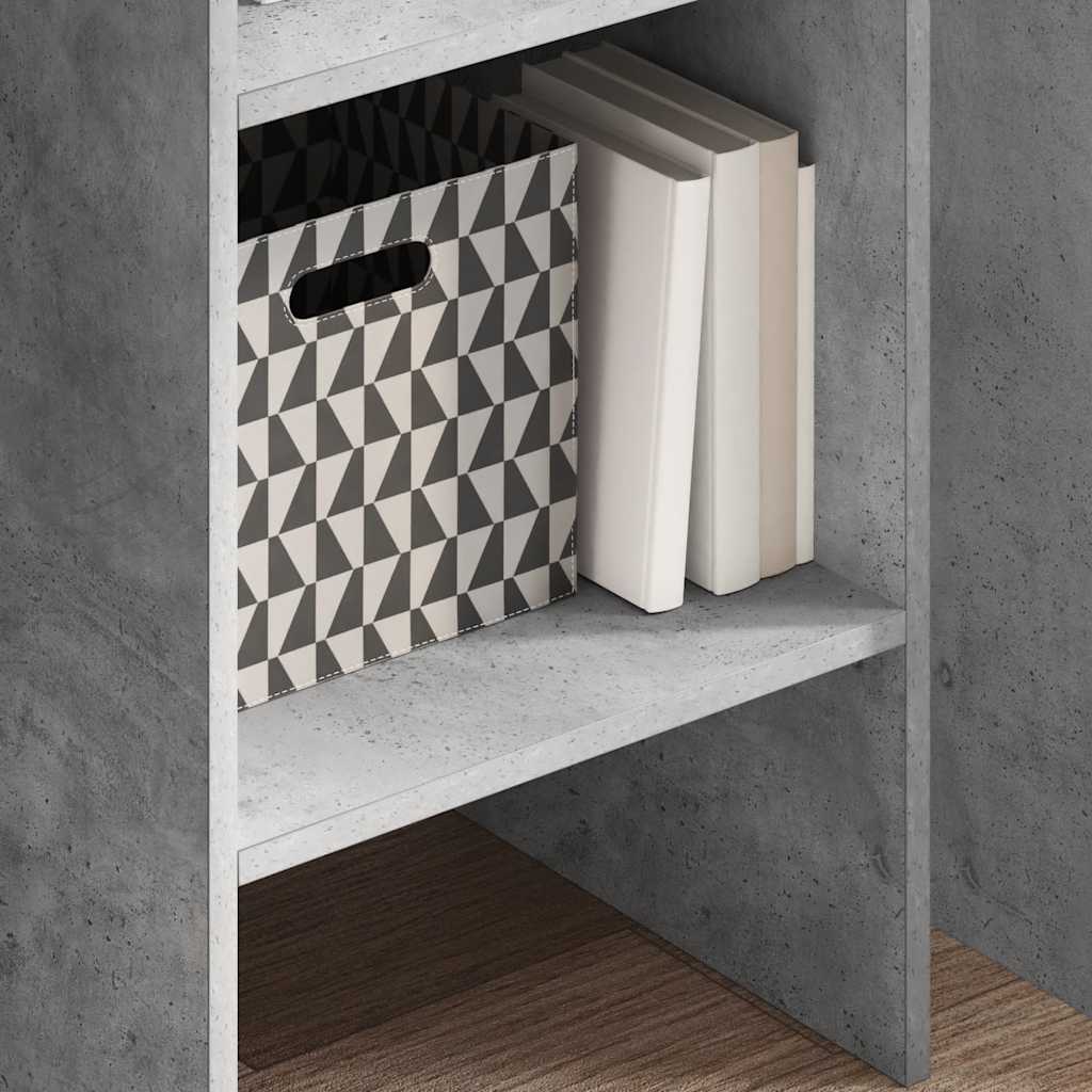 Bücherregal Betongrau 40x35x180 cm Holzwerkstoff