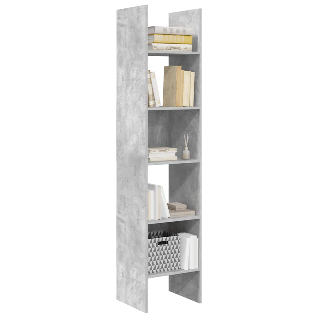 Bücherregal Betongrau 40x35x180 cm Holzwerkstoff
