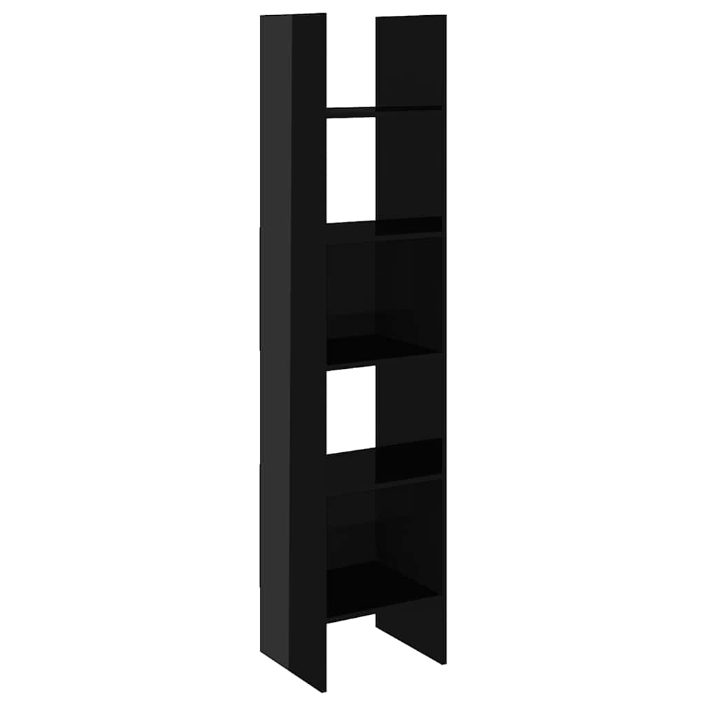 Bücherregal Hochglanz-Schwarz 40x35x180 cm Holzwerkstoff