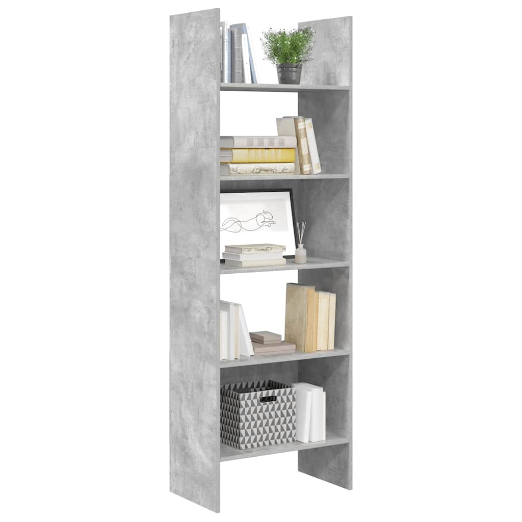 Bücherregal Betongrau 60x35x180 cm Holzwerkstoff