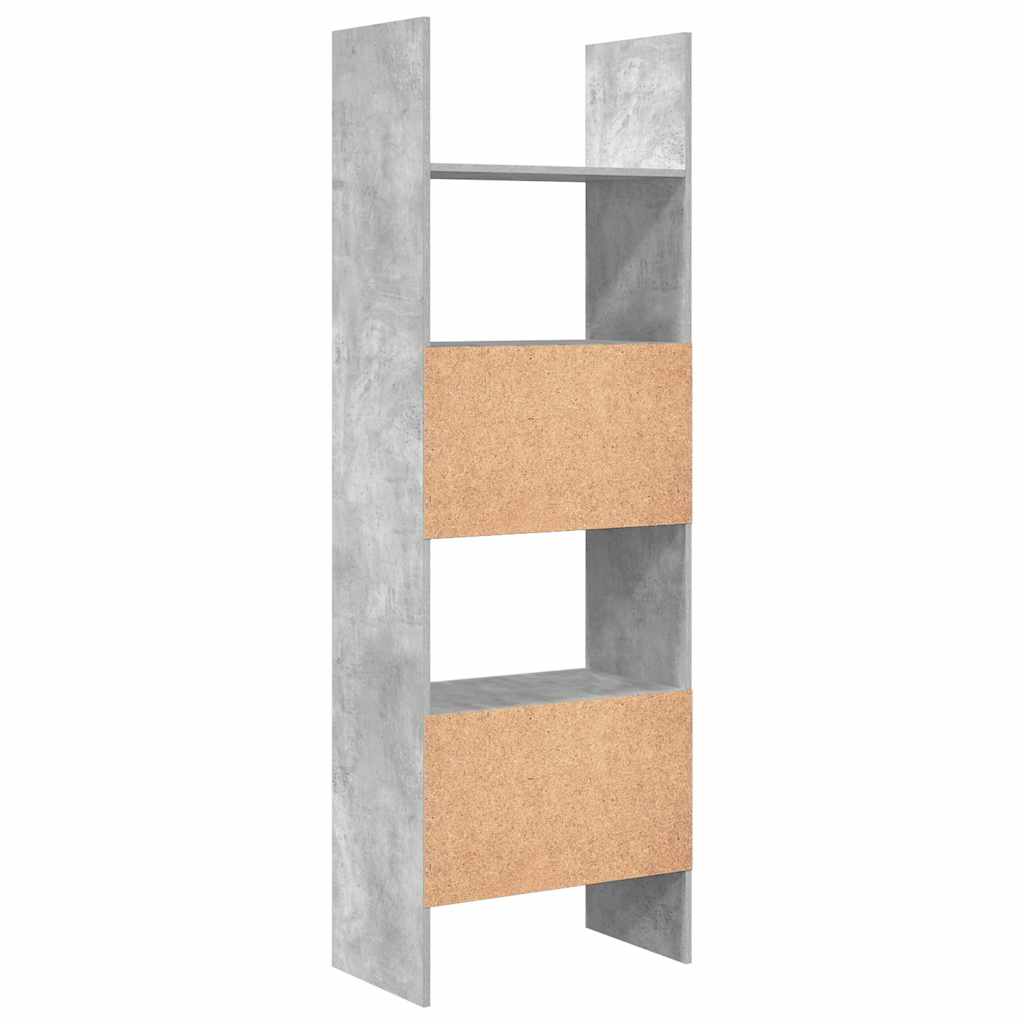 Bücherregal Betongrau 60x35x180 cm Holzwerkstoff