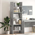Bücherregal Betongrau 60x35x180 cm Holzwerkstoff