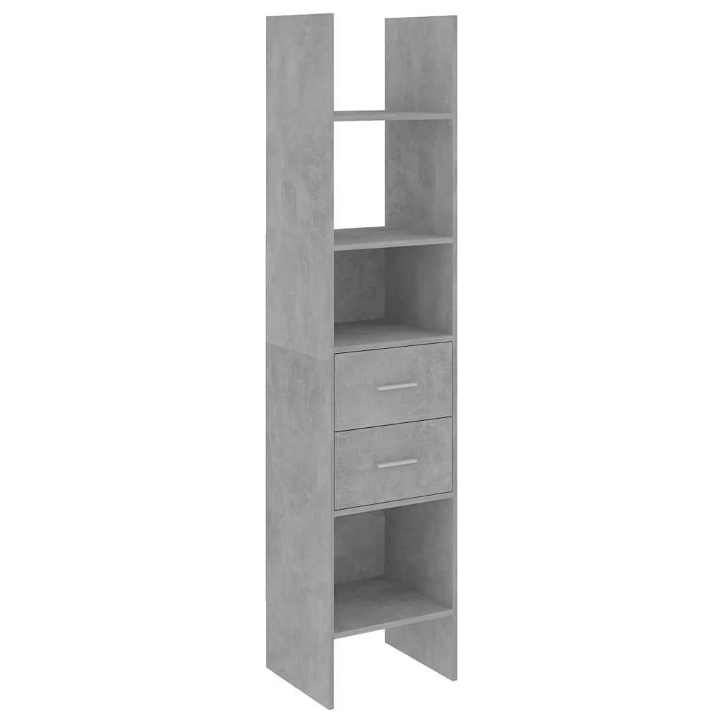 Bücherregal Betongrau 40x35x180 cm Holzwerkstoff