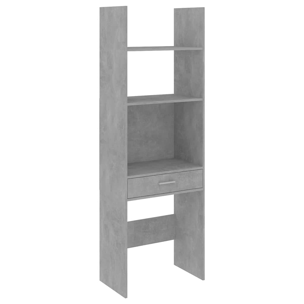 Bücherregal Betongrau 60x35x180 cm Holzwerkstoff