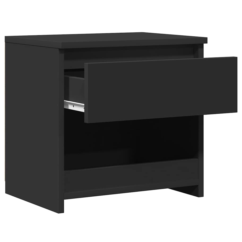 Nachttische 2 Stk. Schwarz 40x30x39 cm Holzwerkstoff