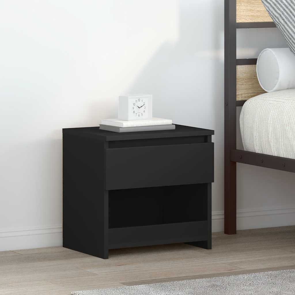Nachttische 2 Stk. Schwarz 40x30x39 cm Holzwerkstoff