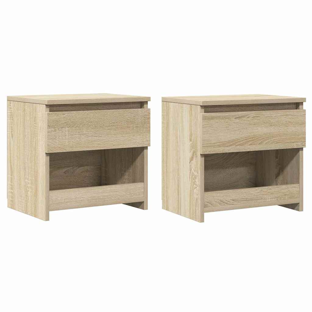 Nachttische 2 Stk. Sonoma-Eiche 40x30x39 cm Holzwerkstoff