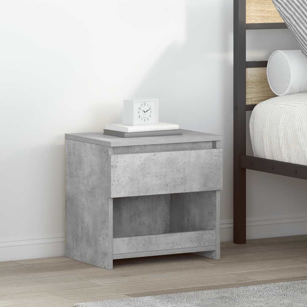 Nachttische 2 Stk. Betongrau 40x30x39 cm Holzwerkstoff