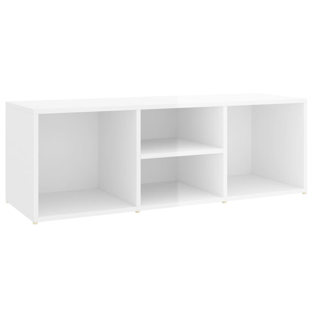 Schuhbank Hochglanz-Weiß 105x35x35 cm Holzwerkstoff
