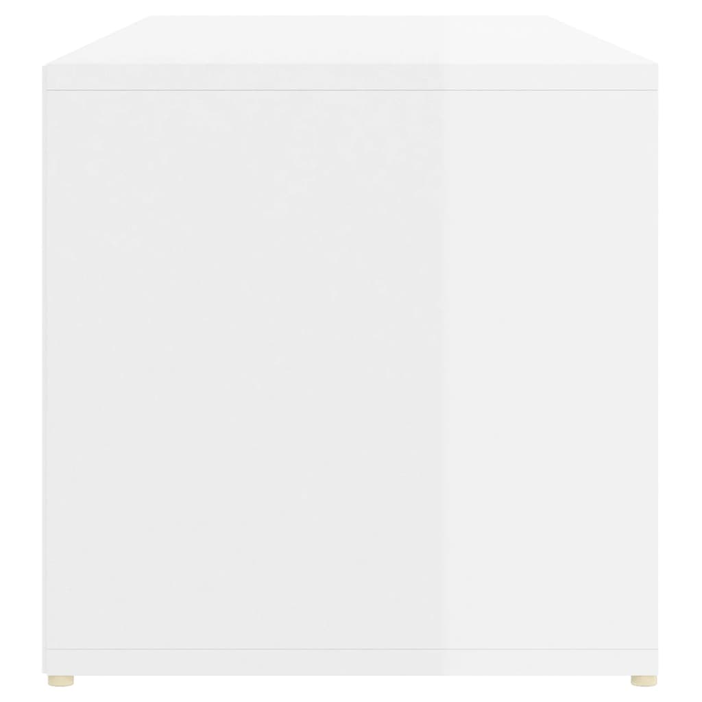 Schuhbank Hochglanz-Weiß 105x35x35 cm Holzwerkstoff