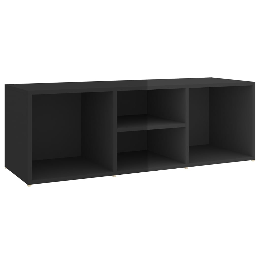 Schuhbank Hochglanz-Schwarz 105x35x35 cm Holzwerkstoff