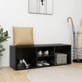 Schuhbank Hochglanz-Schwarz 105x35x35 cm Holzwerkstoff