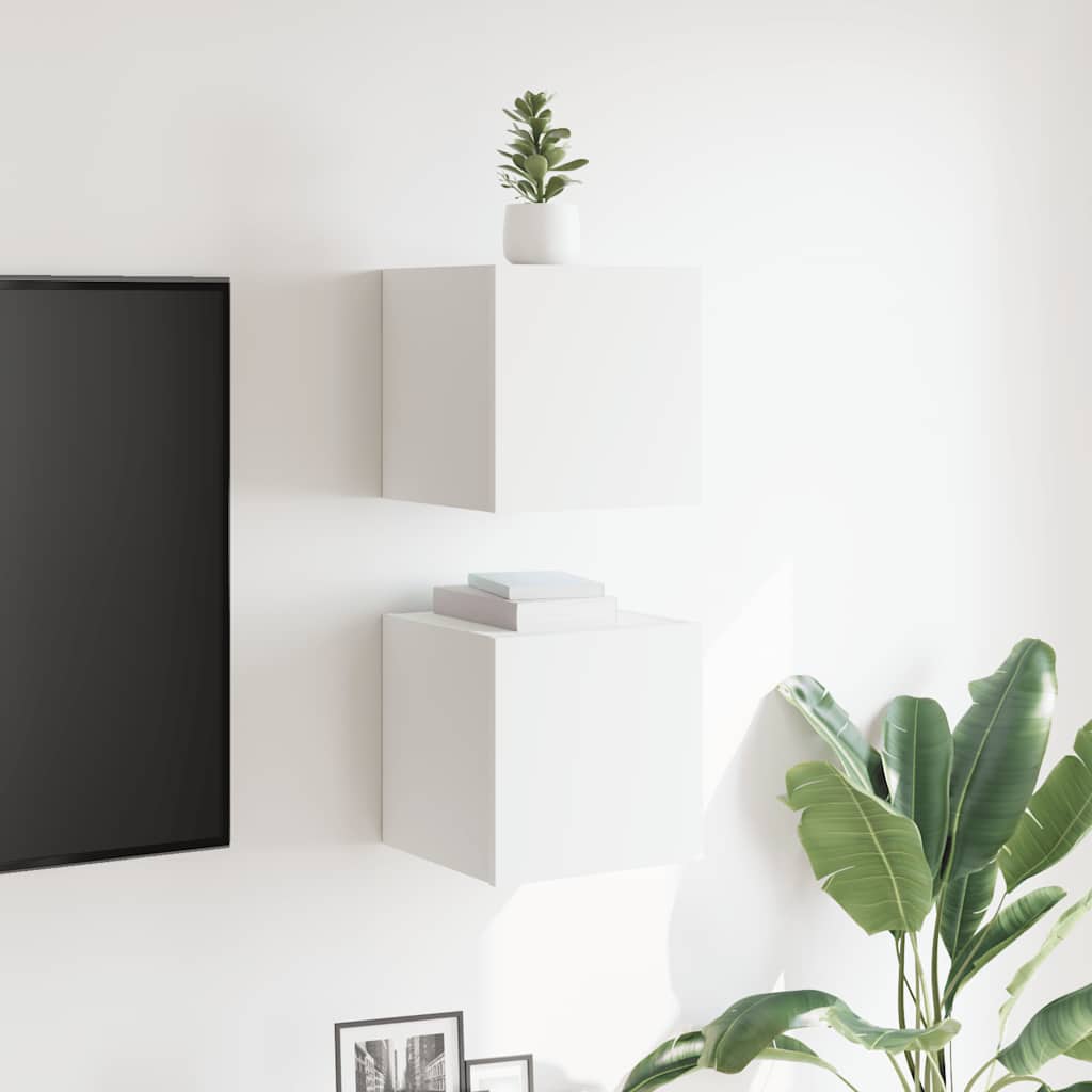 TV-Wandschränke 2 Stk. Weiß 30,5x30x30 cm