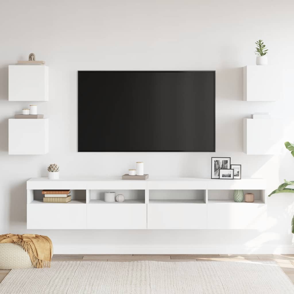 TV-Wandschränke 4 Stk. Weiß 30,5x30x30 cm