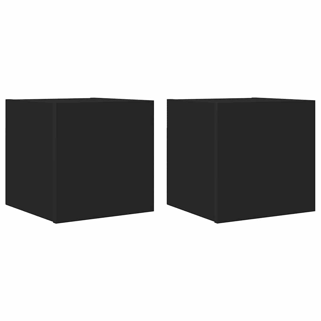 TV-Wandschränke 2 Stk. Schwarz 30,5x30x30 cm