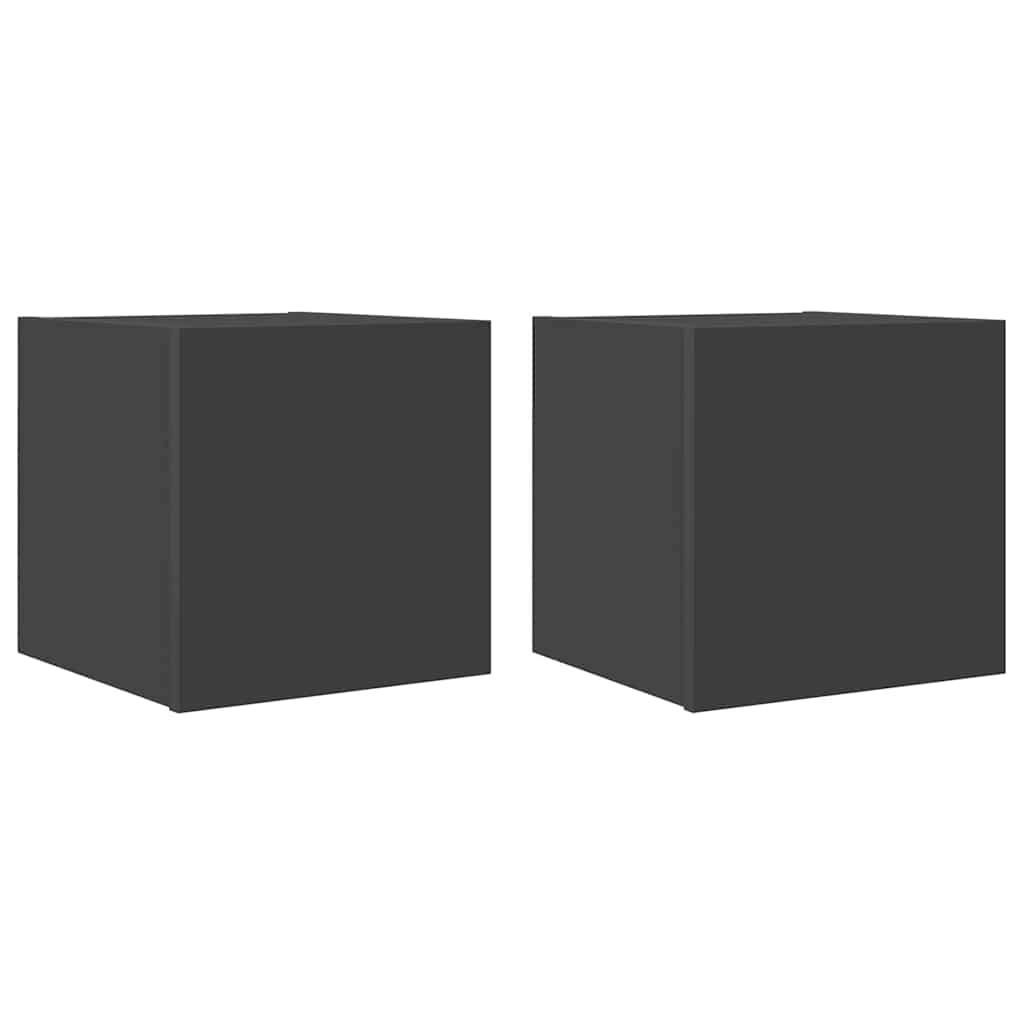 TV-Wandschränke 2 Stk. Grau 30,5x30x30 cm