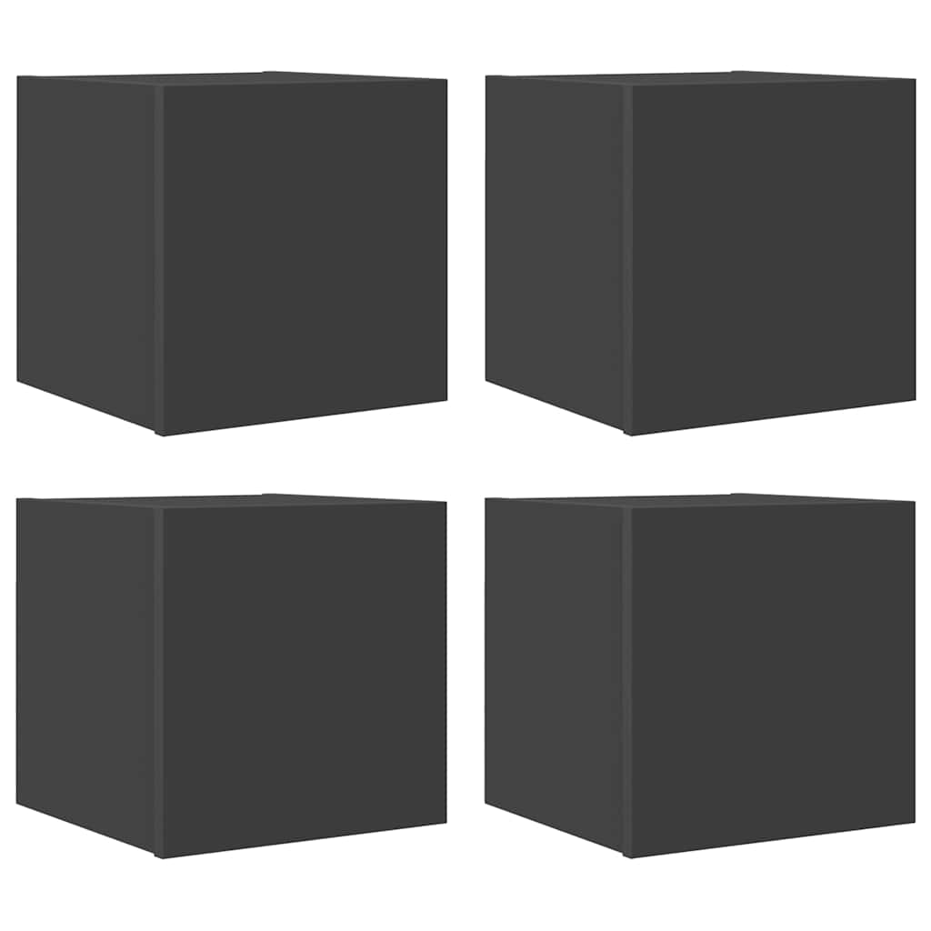 TV-Wandschränke 4 Stk. Grau 30,5x30x30 cm