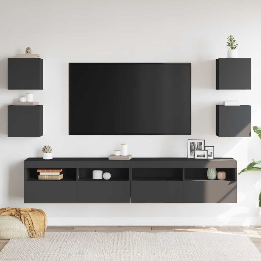 TV-Wandschränke 4 Stk. Grau 30,5x30x30 cm