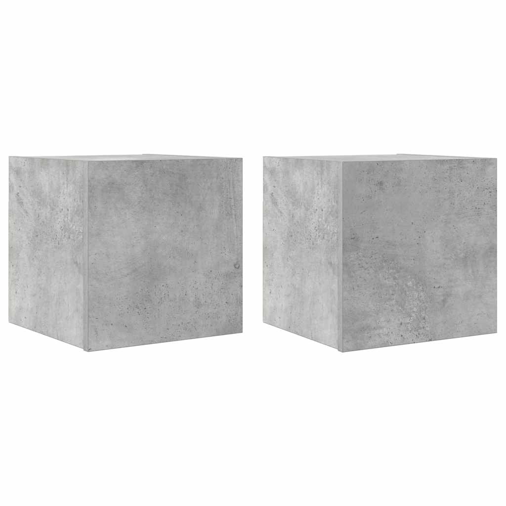 TV-Wandschränke 2 Stk. Betongrau 30,5x30x30 cm