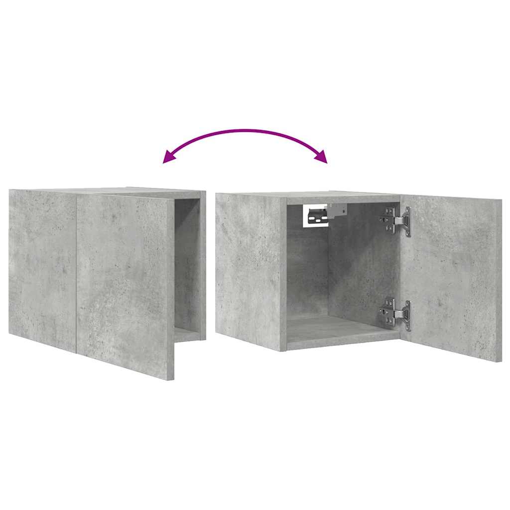 TV-Wandschränke 2 Stk. Betongrau 30,5x30x30 cm