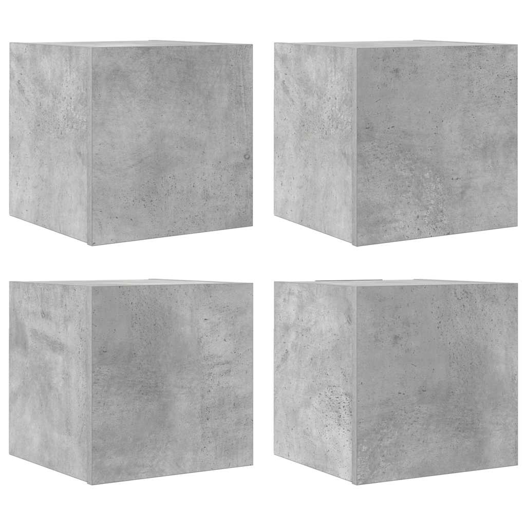 TV-Wandschränke 4 Stk. Betongrau 30,5x30x30 cm