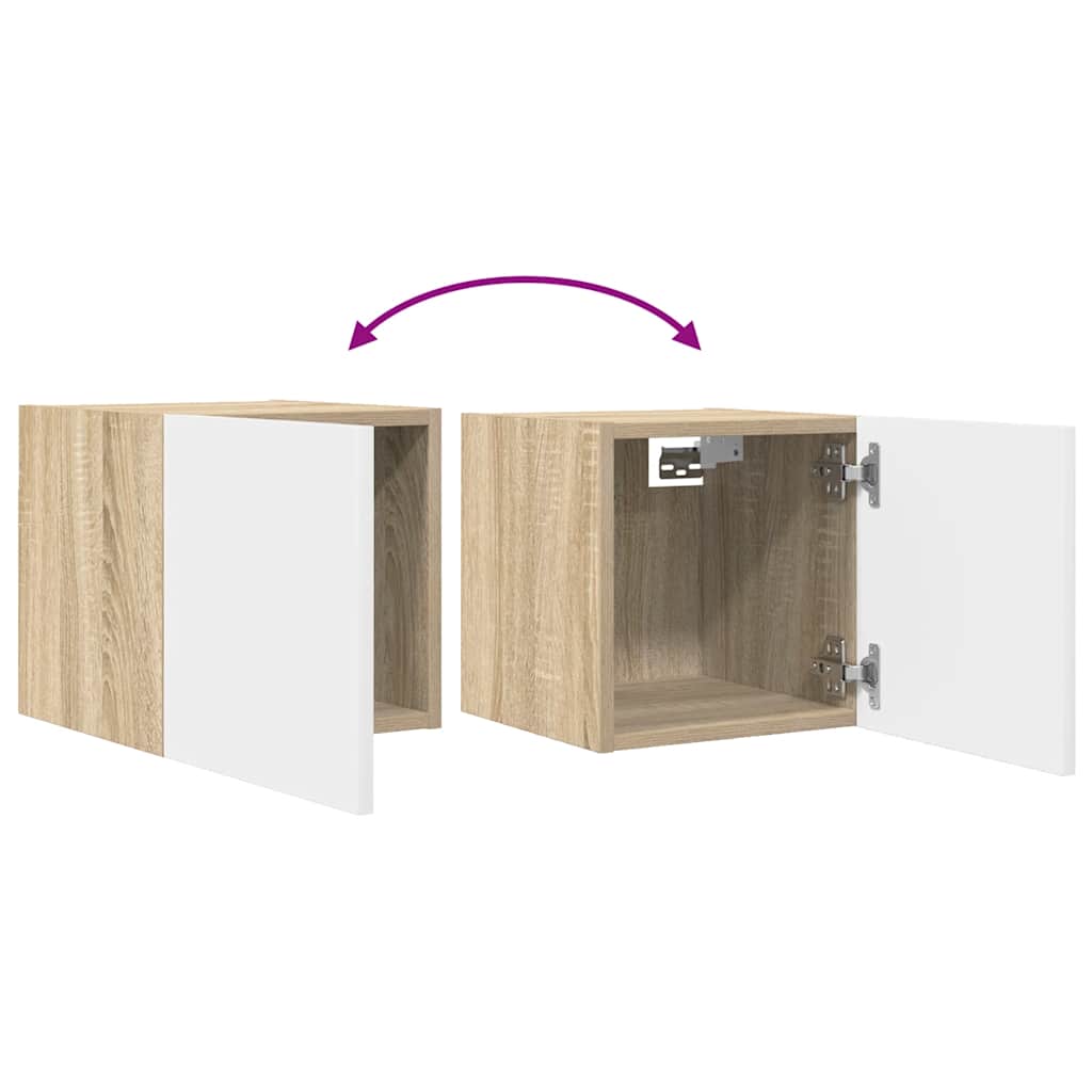 TV-Wandschrank Weiß Sonoma-Eiche 30,5x30x30 cm