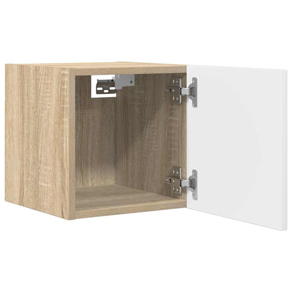 TV-Wandschrank Weiß Sonoma-Eiche 30,5x30x30 cm