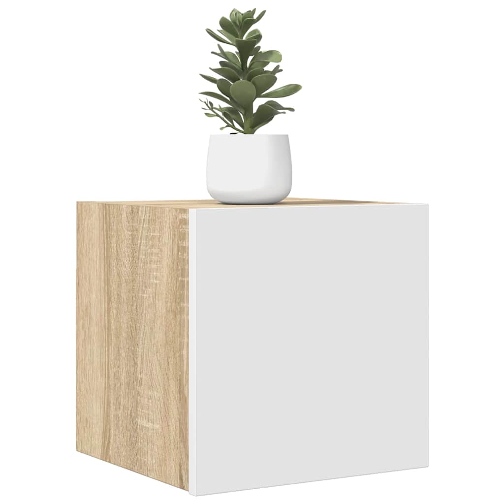 TV-Wandschrank Weiß Sonoma-Eiche 30,5x30x30 cm