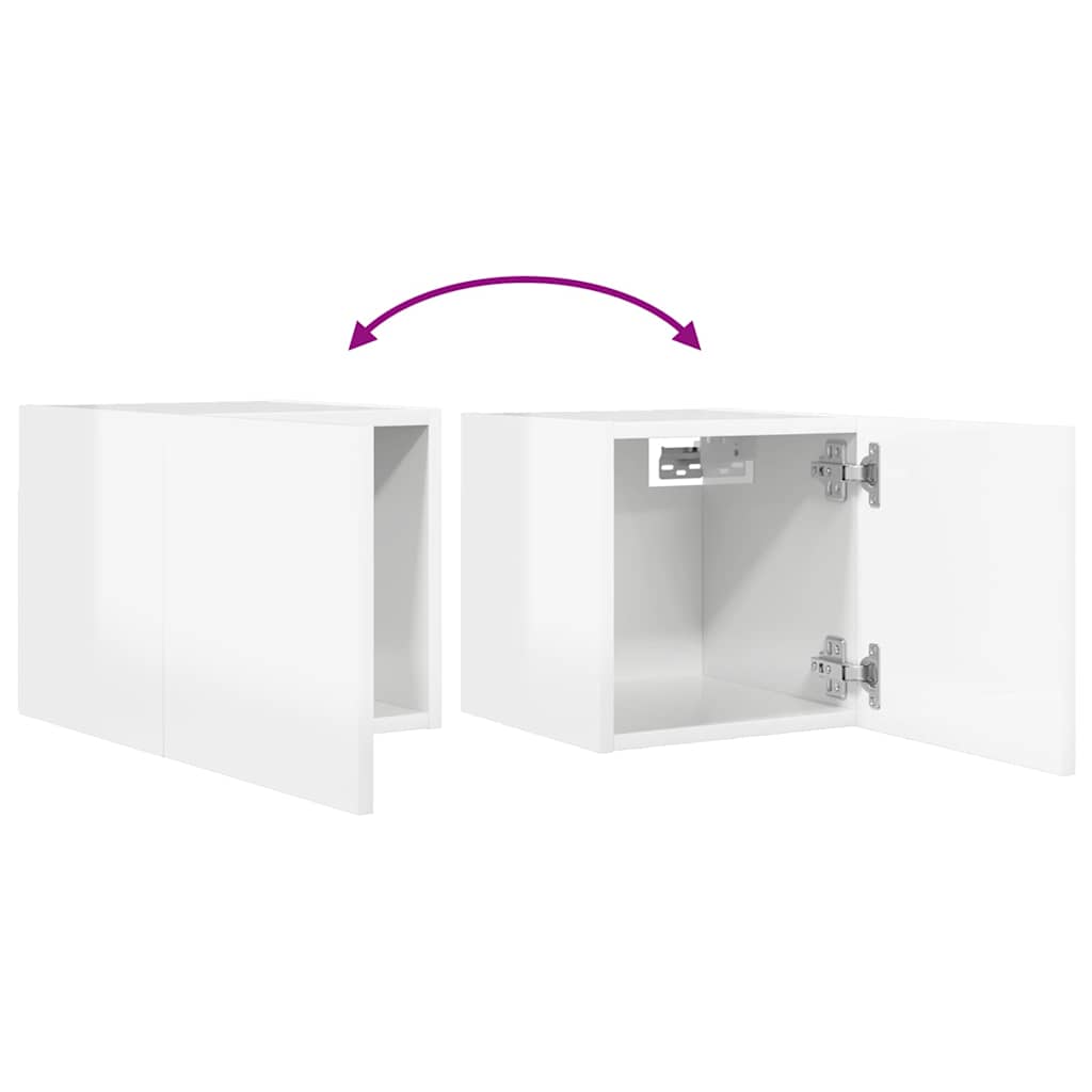 TV-Wandschrank Hochglanz-Weiß 30,5x30x30 cm