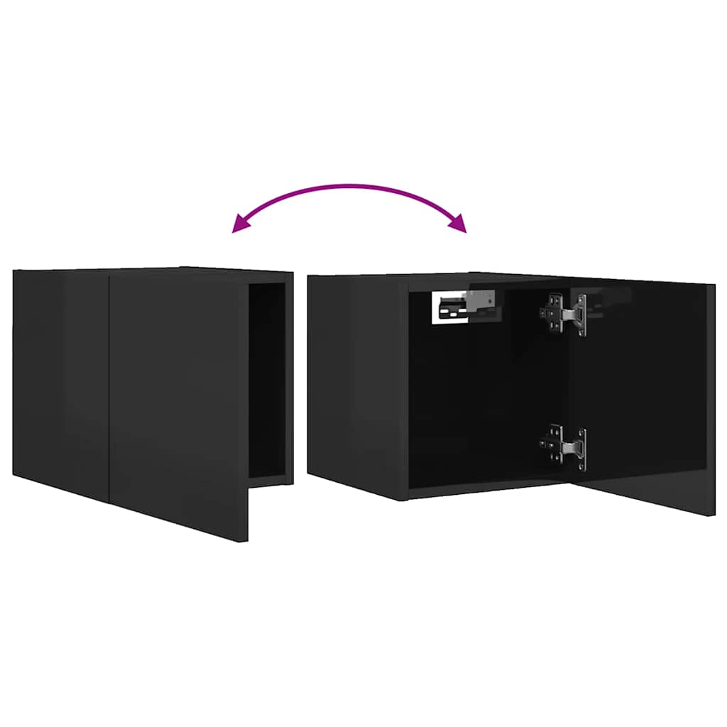 TV-Wandschrank Hochglanz-Schwarz 30,5x30x30 cm