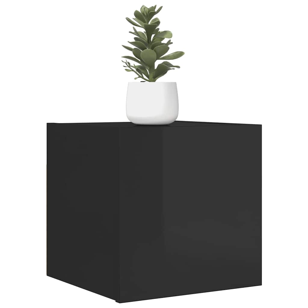 TV-Wandschrank Hochglanz-Schwarz 30,5x30x30 cm