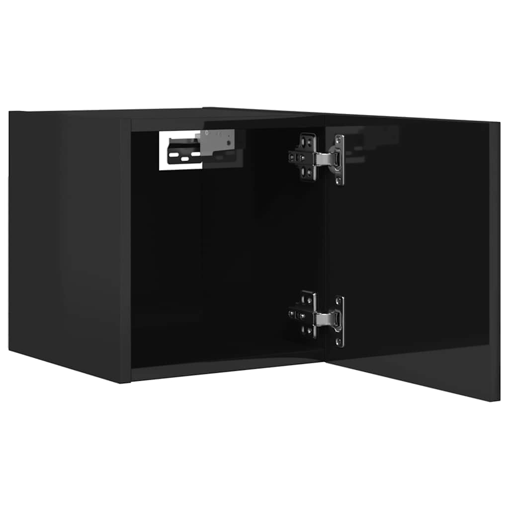 TV-Wandschränke 4 Stk. Hochglanz-Schwarz 30,5x30x30 cm