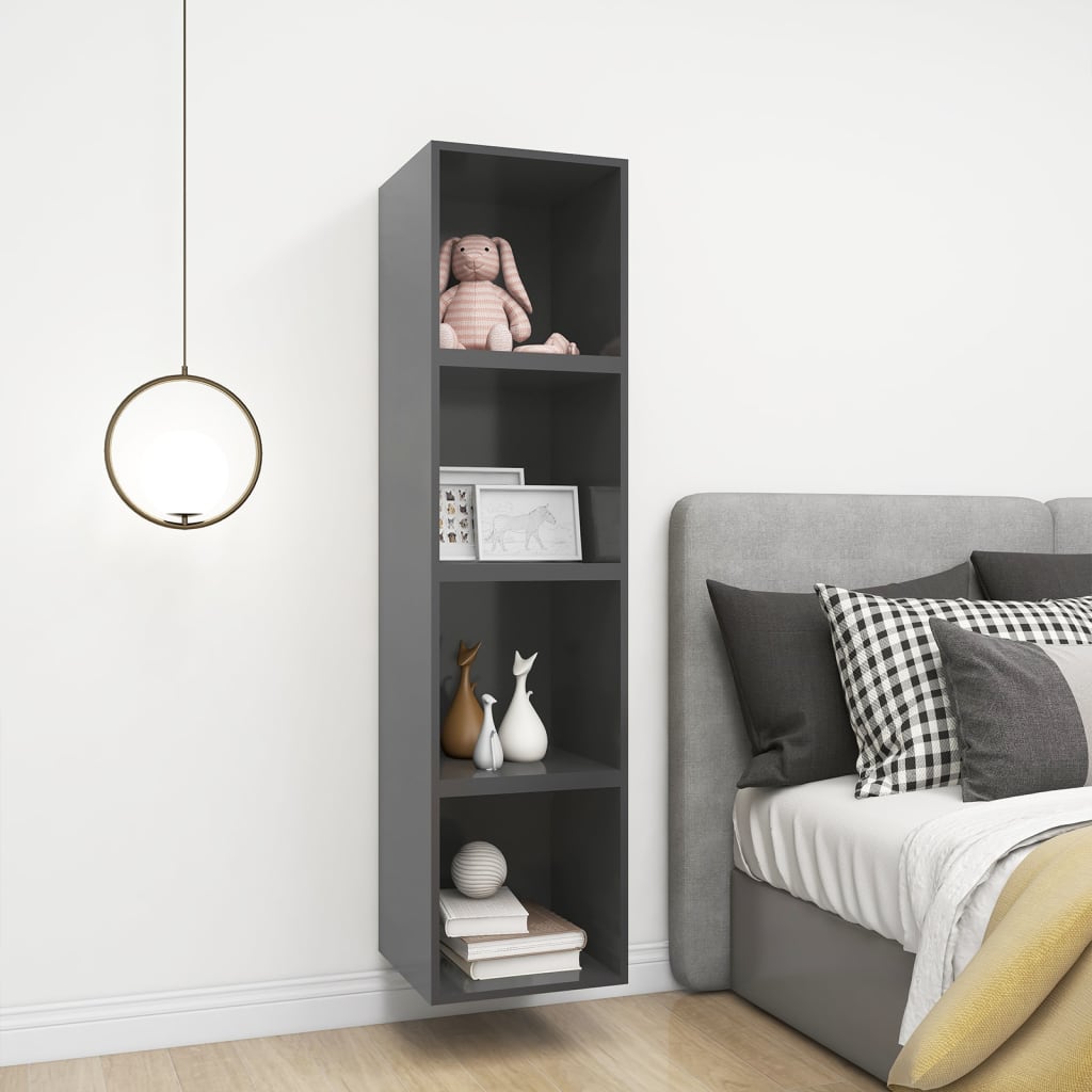 Wandschrank Grau 37x37x37 cm Holzwerkstoff