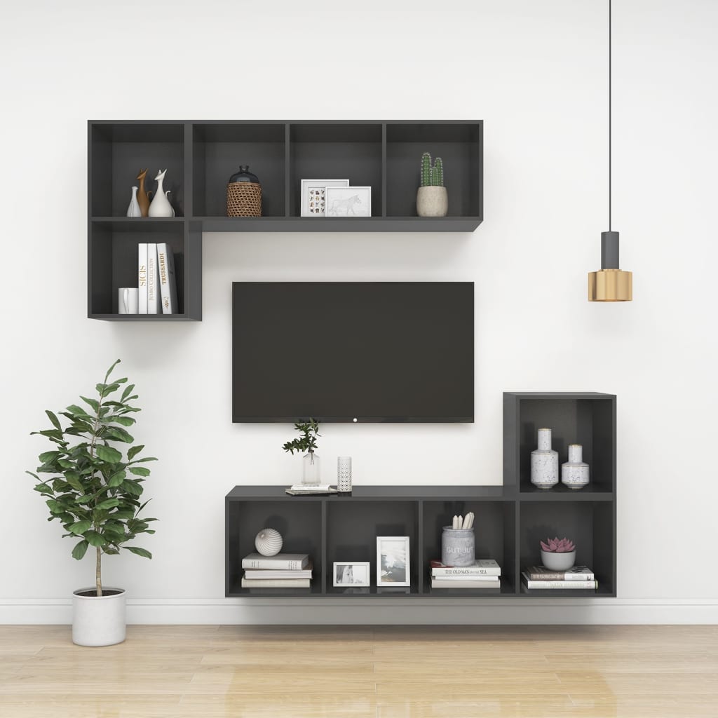 Wandschrank Grau 37x37x37 cm Holzwerkstoff