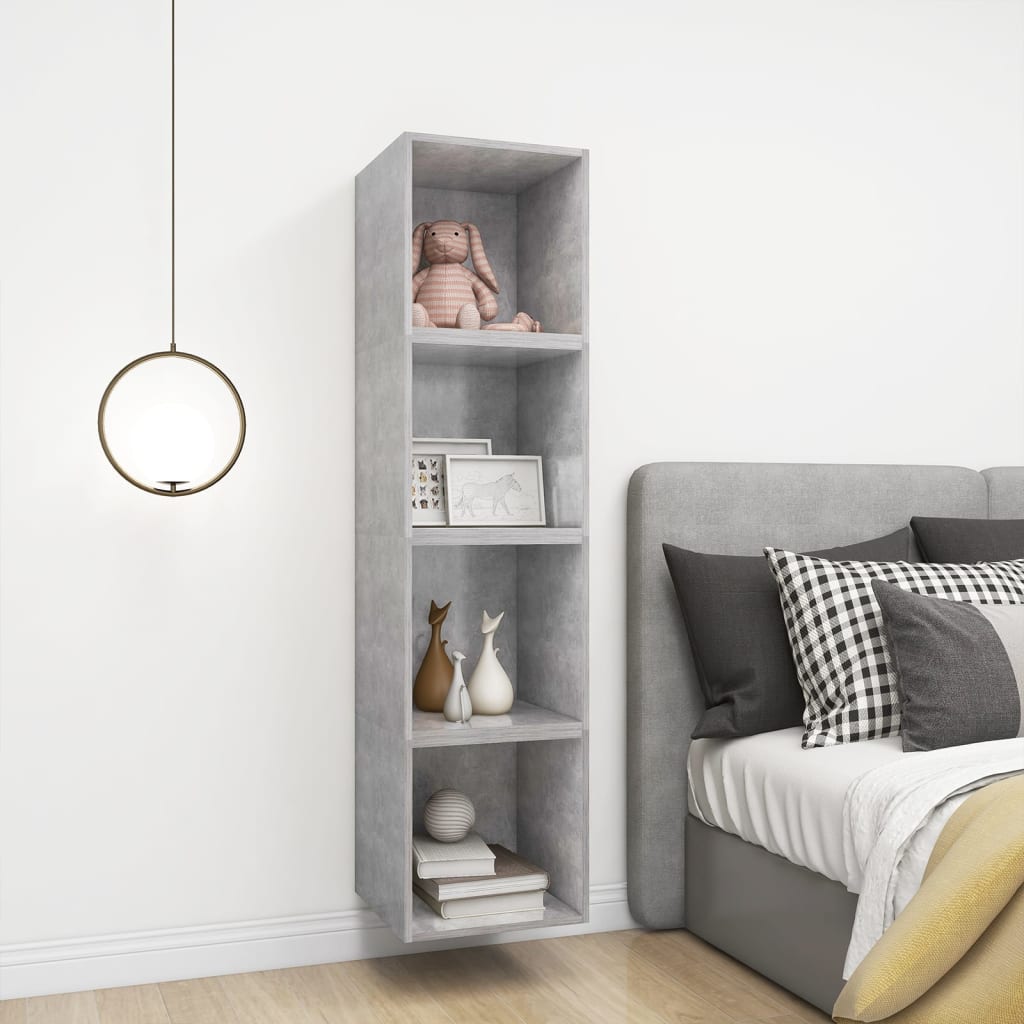 Wandschrank Betongrau 37x37x37 cm Holzwerkstoff