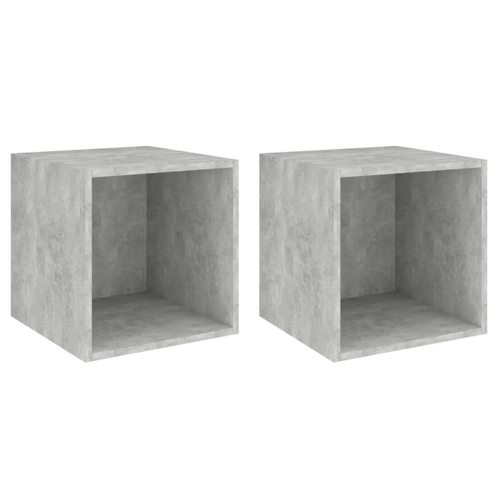 Wandschränke 2 Stk. Betongrau 37x37x37 cm Holzwerkstoff