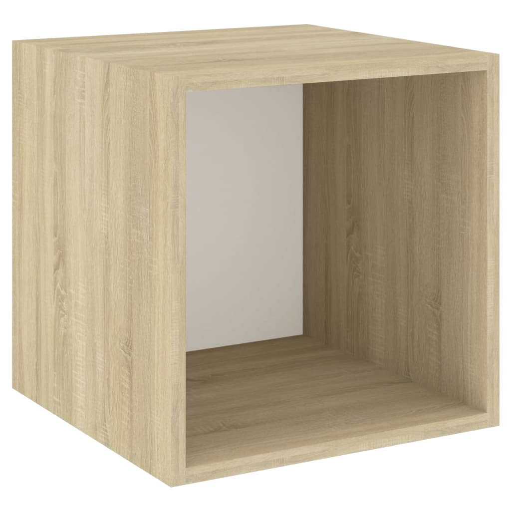 Wandschränke 2 Stk. Weiß Sonoma-Eiche 37x37x37 cm Holzwerkstoff